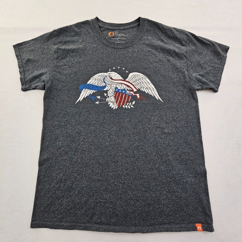 American Outdoorsman Bald Eagle Blue Short Sleeve Cotton Blend T-Shirt Men's L